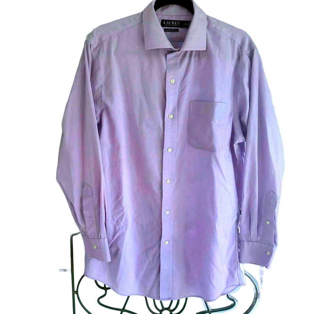 Lauren Ralph Lauren Men's Slim Fit Non-Iron Dress Shirt Lavender - 16 32/33